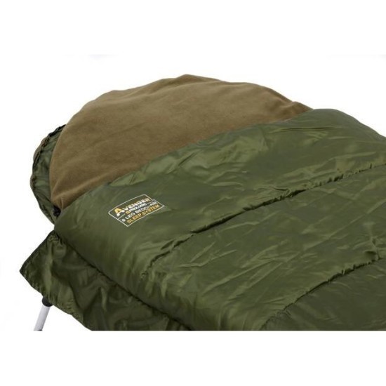 Pat + sac de dormit Prologic Avenger Sleeping System, Camo, 6 picioare, 190x70cm