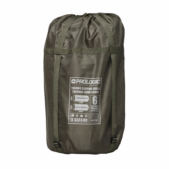 Sac de dormit Prologic Element Comfort Sleeping Bag & Thermal Camo Cover 5 Season, 215x90cm