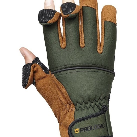 Mănuși neopren Prologic Grip, Green/Black, Medium