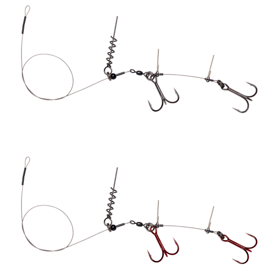 Montură Savage Gear Linethru Corkscrew Rig, Nr.1, 30cm/22kg, 2buc/plic