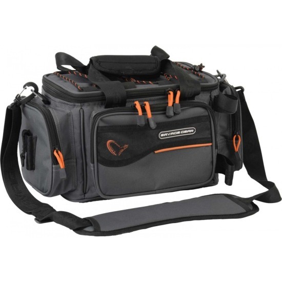 Geantă spinning + 1 cutie Savage Gear Soft Lure Specialist Bag, 21x38x22cm