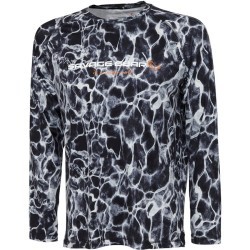 Bluză Savage Gear Night UV Long Sleeve, Black Waterprint, 2X-Large