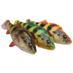 Nălucă Savage Gear 4D Perch Shad, Firetiger, 12.5cm/23g