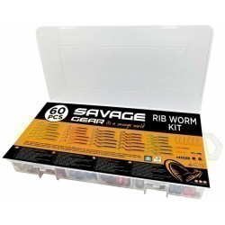 Set năluci + accesorii Savage Gear Rib Worm, 60buc/set
