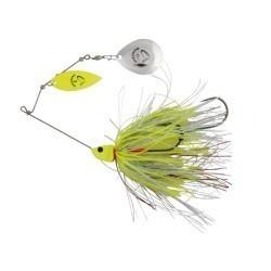 Spinnerbait Savage Gear Da'Bush Spinnerbait, Yellow Silver Holo Flame, 16cm/32g