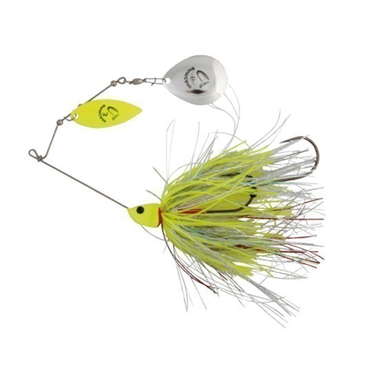 Spinnerbait Savage Gear DaBush Spinnerbait, Yellow Silver Holo Flame, 16cm/32g