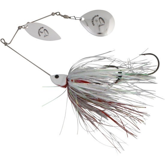 Spinnerbait Savage Gear DaBush Spinnerbait, White Silver Holo Flame, 14cm/21g