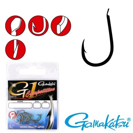 CÂRLIGE GAMAKATSU G-1 COMPETITION G1-101 NEGRE  NR.10  15BUC/PLIC