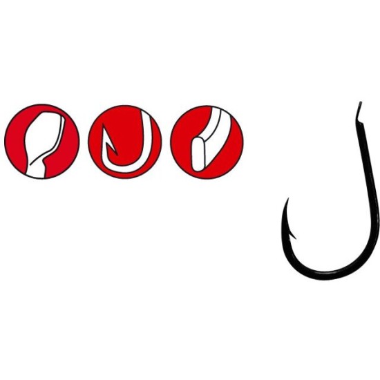 CÂRLIGE GAMAKATSU POWER CARP NEGRE NR.12 15BUC/PLIC