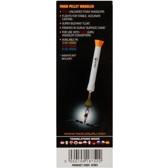 Marker Guru Foam Pellet Waggler, 4SSG/6.5g, 2buc/blister Marker Guru Foam Pellet Waggler, 4SSG/6.5g, 2buc/blister