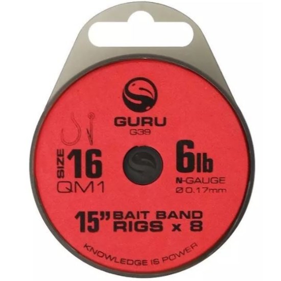 Riguri Guru Bait Band Rigs Qm1 N-Gauge, Nr.18, 0.15mm/38cm, 8buc/rolă