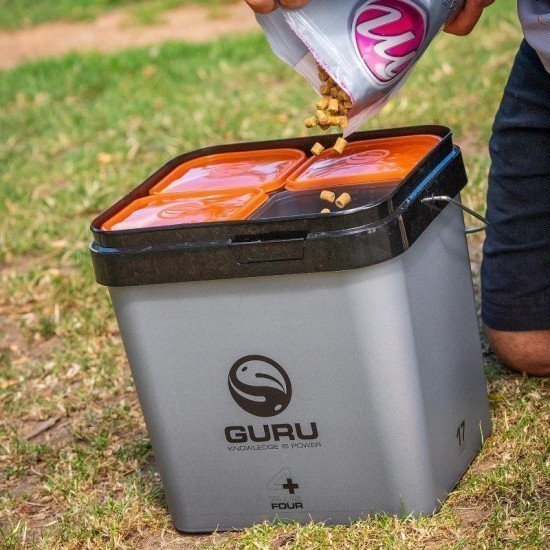 Găleată + 4 cutii nadă Guru Plus Four Bucket System, 17L Găleată + 4 cutii nadă Guru Plus Four Bucket System, 17L