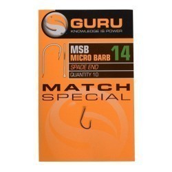 Cârlige Guru MSB Micro Barb Spade End, Black, Nr.20, 10buc/plic