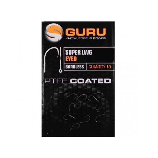 Cârlige Guru Super LWG Eyed Barbless, Smoke, Nr.20, 10buc/plic