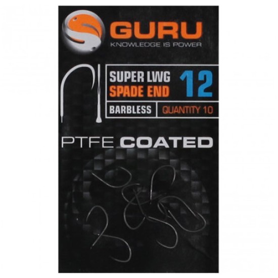 Cârlige Guru Super LWG Spade End Barbless, Smoke, Nr.14, 10buc/plic