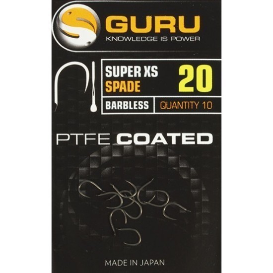 Cârlige Guru Super XS Spade Barbless, Smoke, Nr.10, 10buc/plic