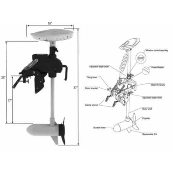 Motor electric Haswing Cayman T 55lbs Trolling Motor