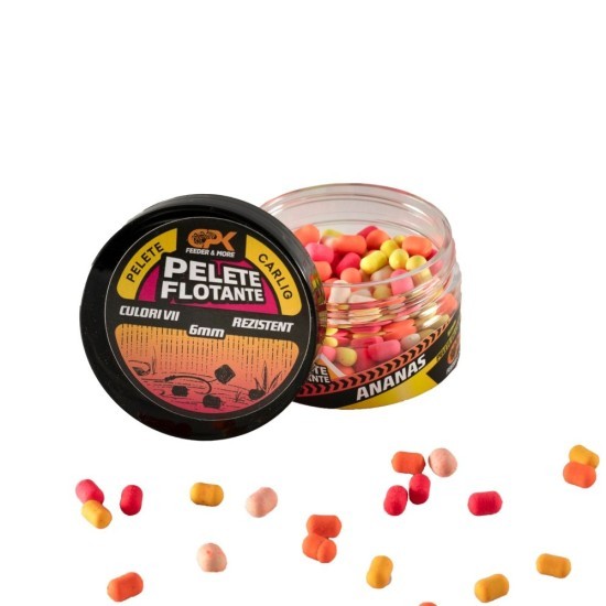Pelete de cârlig flotante CPK Feeder, 6mm, Ananas, 20g Pelete de cârlig flotante CPK Feeder, 6mm, Ananas, 20g