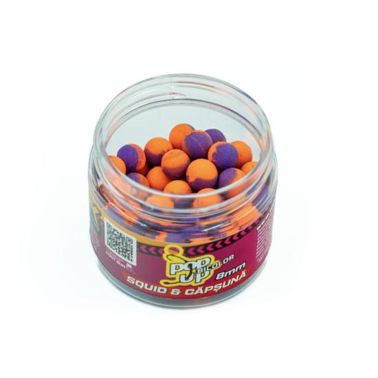 Pop-up bicolor CPK Squid & Căpșună, 8mm, 15g Pop-up bicolor CPK Squid & Căpșună, 8mm, 15g
