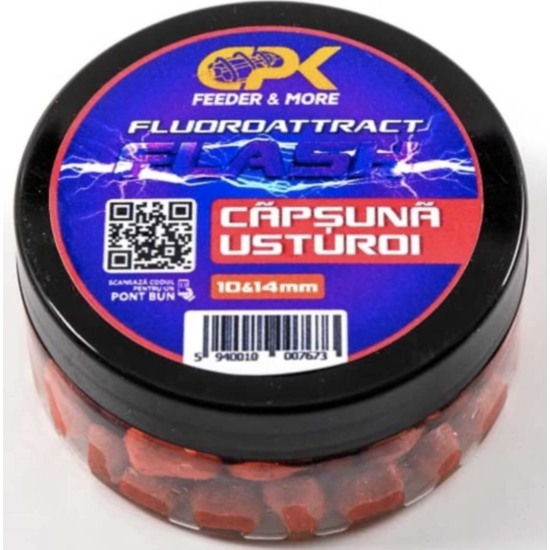 Boilies de cârlig cu plută CPK Fluoroattract, 10-14mm, Căpșună & Usturoi, 40g Boilies de cârlig cu plută CPK Fluoroattract, 10-14mm, Căpșună & Usturoi, 40g