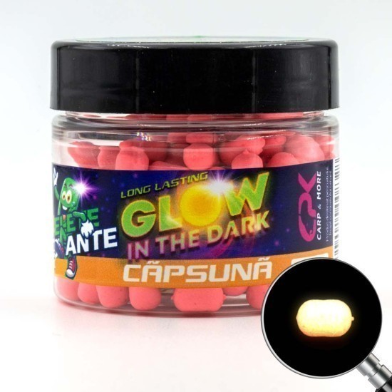 Pelete flotante CPK Glow In The Dark, 6x8mm, Căpșună, 15g Pelete flotante CPK Glow In The Dark, 6x8mm, Căpșună, 15g