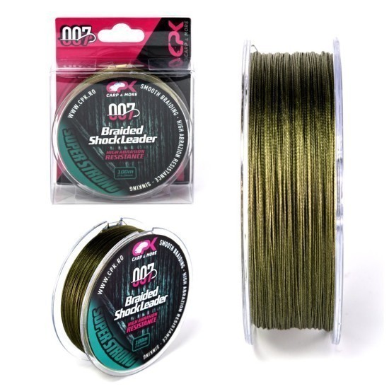 Fir textil înaintaș CPK Braided Shock Leader, Verde, 0.25mm/100m