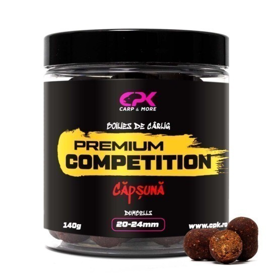 Boilies de cârlig CPK OS Competition Dumbells, 20mm & 24mm, Căpșună, 140g Boilies de cârlig CPK OS Competition Dumbells, 20mm & 24mm, Căpșună, 140g