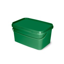 Găleată dreptunghiulară cu capac Delphin Classa 5L, verde, 29x20x15cm