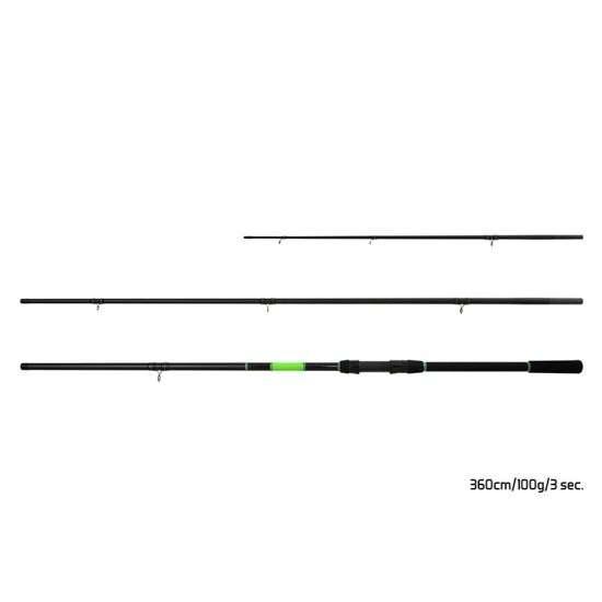 Lansetă Delphin Wasabi Feeder NXT, 3.60m/100g, 3+3buc