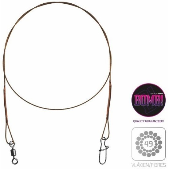 STRUNĂ OȚEL DELPHIN BOMB! 49 STAINLESS STEEL LEADER 20CM 7KG 2buc/plic STRUNĂ OȚEL DELPHIN BOMB! 49 STAINLESS STEEL LEADER 20CM 7KG 2buc/plic