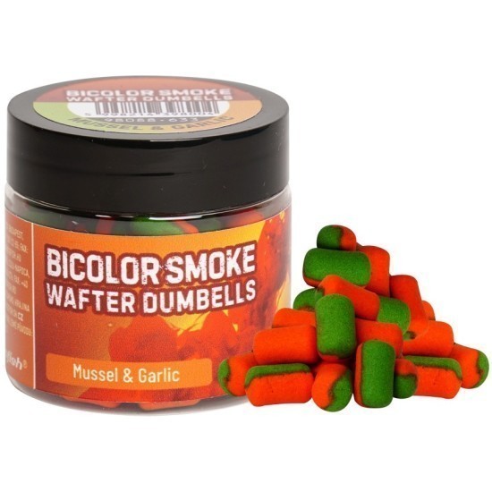 WAFTERS BENZAR MIX BICOLOR SMOKE WAFTER DUMBELLS MUSSEL-GARLIC 12MM WAFTERS BENZAR MIX BICOLOR SMOKE WAFTER DUMBELLS MUSSEL-GARLIC 12MM