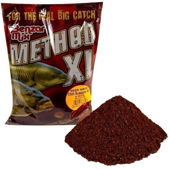 GROUNDBAIT CHILI-CÂRNAȚI SERIA METHOD XL BENZAR MIX  800G