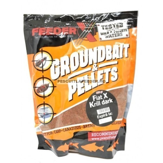 Nadă FeederX Fiat-X Krill Dark 800gr