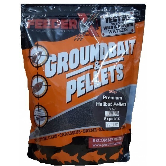 Pelete FeederX Premium Halibut 2mm 800gr