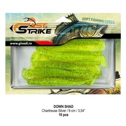 Shad Fast Strike Down Shad Chartreuse Silver, 9cm, 10buc/plic