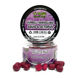 Boilies de cârlig MG Special Carp Dumbell Semisolubil Squid & Octopus, 10-14mm, 200g