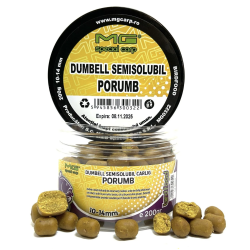 Boilies de cârlig MG Special Carp Dumbell Semisolubil Porumb, 10-14mm, 200g