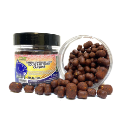 Boilies de cârlig MG Special Carp Dumbell Semisolubil Squid & Octopus & Căpșună (Fishmeal), 10-14mm, 200g