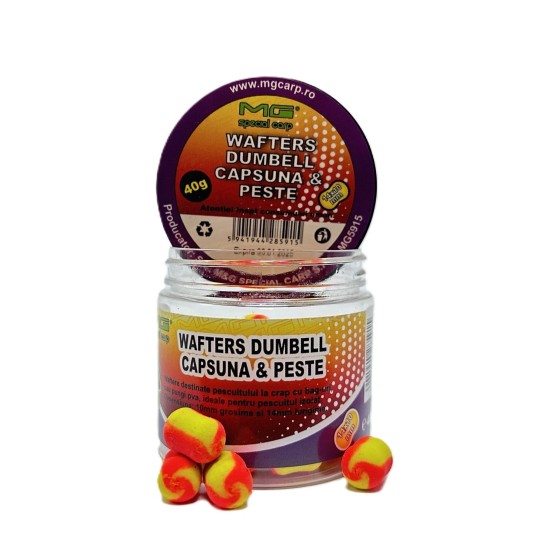 Wafters MG Special Carp Dumbell Căpșună & Pește, 10mm, 40g Wafters MG Special Carp Dumbell Căpșună & Pește, 10mm, 40g