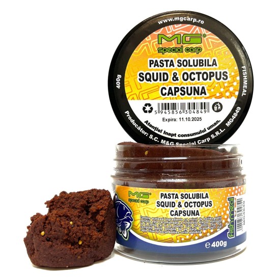 Pastă solubilă MG Carp Special Squid & Octopus & Căpșună, 400g Pastă solubilă MG Carp Special Squid & Octopus & Căpșună, 400g