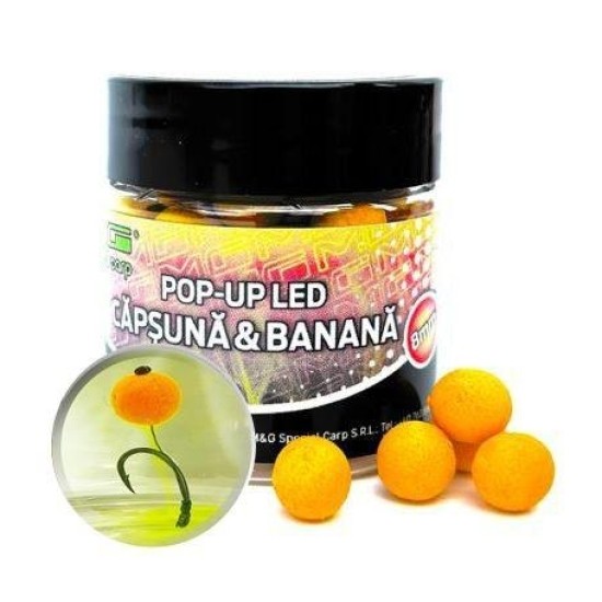 Pop-up MG Special Carp LED Căpșună & Banană, 8mm, 15g Pop-up MG Special Carp LED Căpșună & Banană, 8mm, 15g