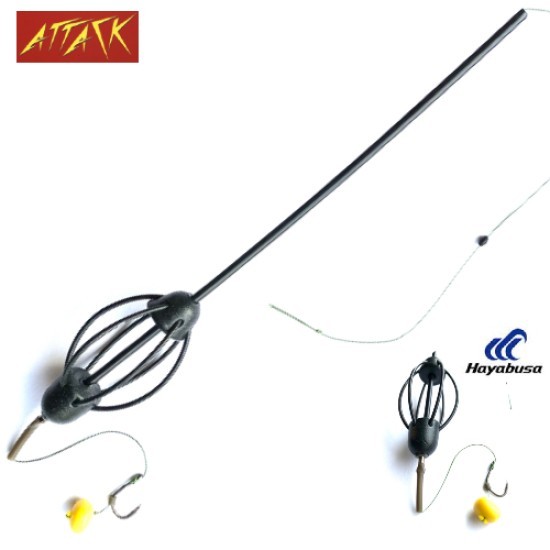 Montură momitor In-Line Mostiro Attack 50g, Hayabusa K1 #8 + Bait Sting (spin de momeală)