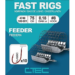 Cârlige legate Spro C-Tec Classic Feeder, Nr.8, 0.18mm/75cm, 10buc/plic
