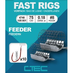 Cârlige legate Spro C-Tec Classic Feeder, Nr.12, 0.14mm/75cm, 10buc/plic