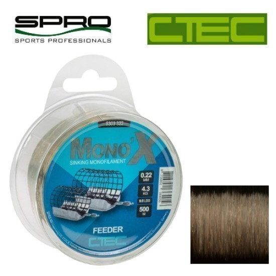 Fir monofilament Spro C-tec Feeder Sinking, Brown, 0.22mm/4.30kg/500m