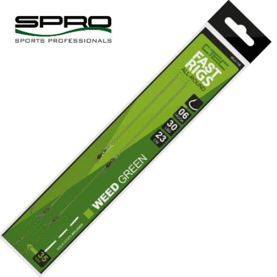 Rig-uri Spro C-Tec Allround Fast Rigs, Weed Green, Nr.10, 23cm/30lb, 2buc/plic