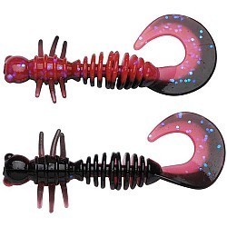 Larvă Berkley PowerBait Power Curly 5.5cm, Salmon Egg Red/Black, 10buc/cutie