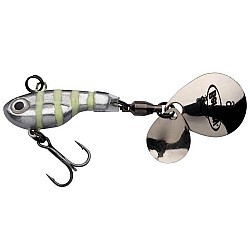 Spinnertail Berkley Pulse Spintail, Glow Silver Zebra, 5cm/5g