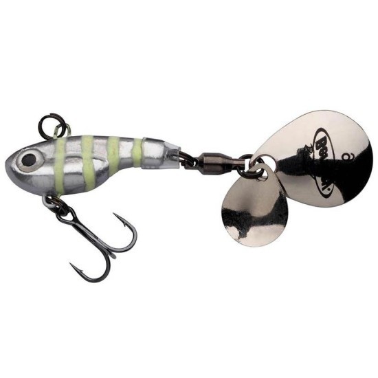 Spinnertail Berkley Pulse Spintail, Glow Silver Zebra, 5cm/5g