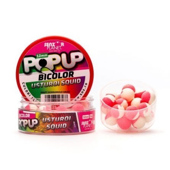 Pop-up Senzor Planet Bicolor, Usturoi & Squid, 12mm/25g Pop-up Senzor Planet Bicolor, Usturoi & Squid, 12mm/25g